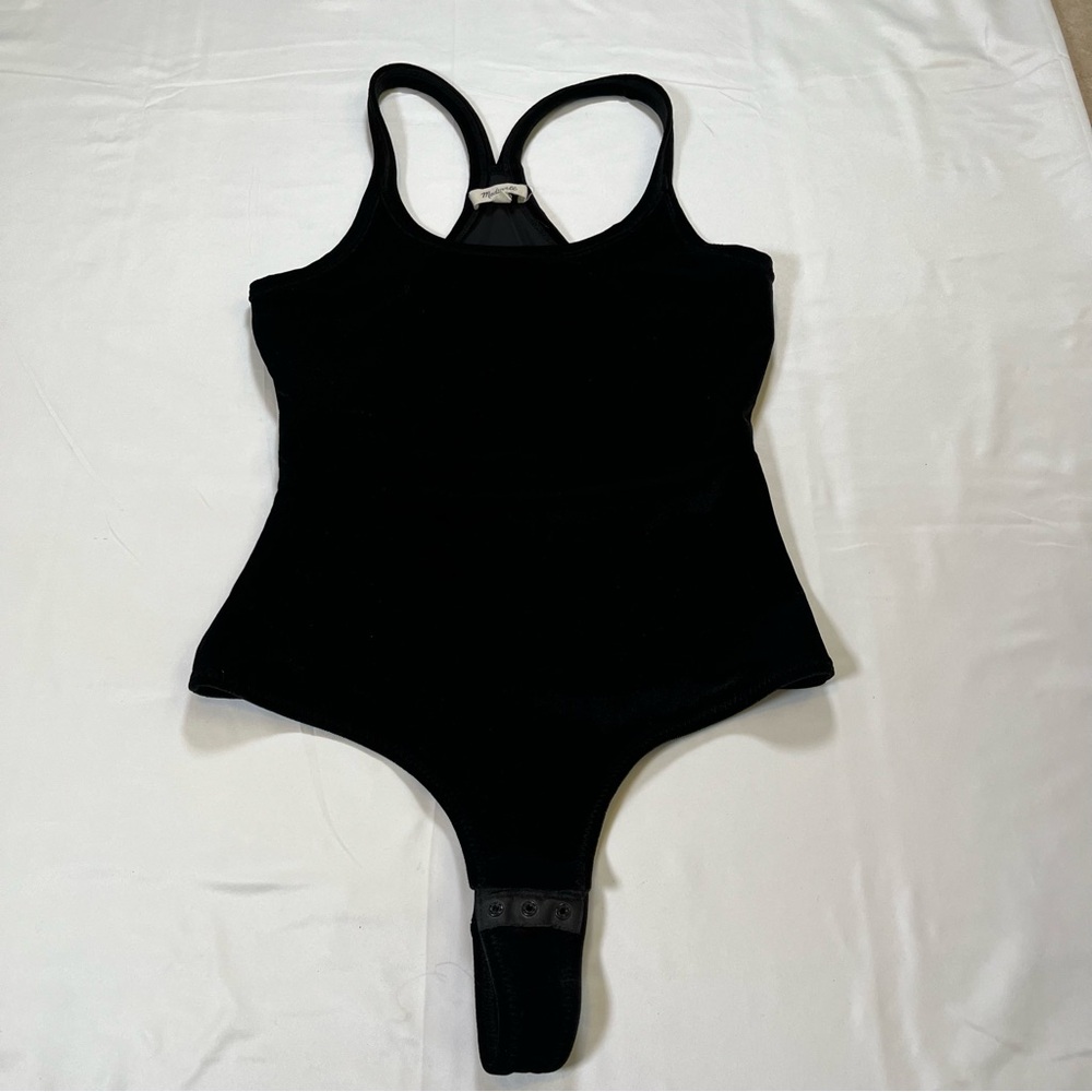 Madewell Womens Velvet Racerback Bodysuit‎ Black Size XS